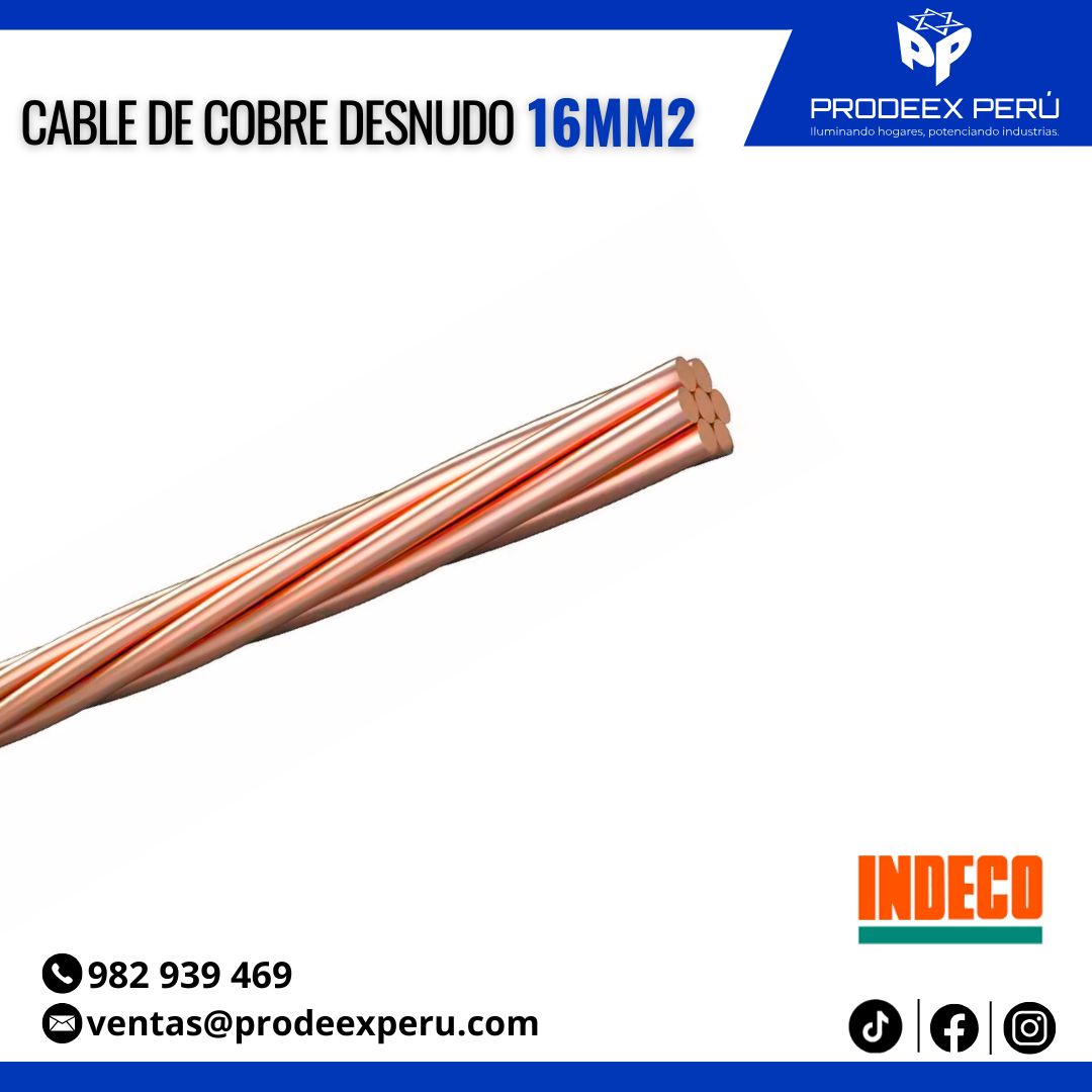 Cable desnudo de cobre blando 16MM2 – INDECO